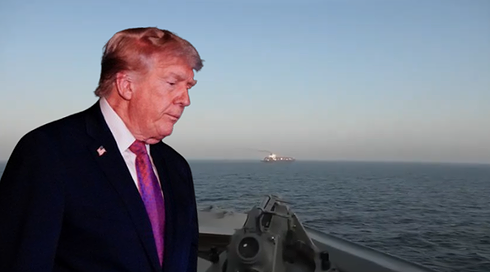 נשיא ארצות הברית דונלד טראמפ לצד תקיפת ספינת המשא האיראנית, 19.04.26