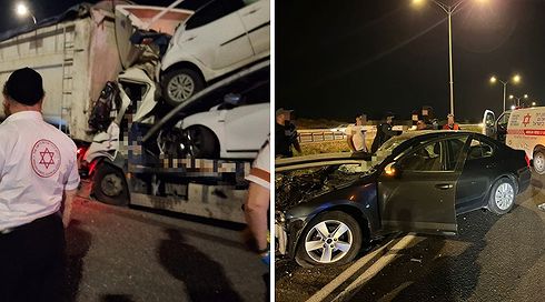 זירות התאונות הקטלניות: מחלף בית קמה (מימין) ומחלף יבנה